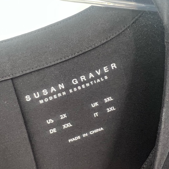 Susan Graver Modern Essentials Petite Liquid Knit Tunic new size 2X black - Picture 3 of 8